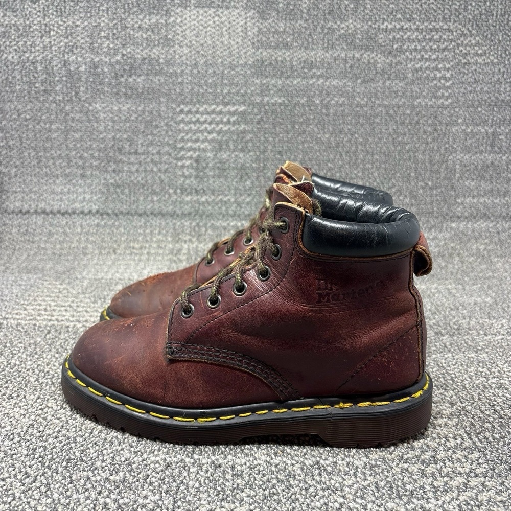Vintage Dr Martens 939 Boots Made in England Oxblood Leather 6 Eye Chunky Lug